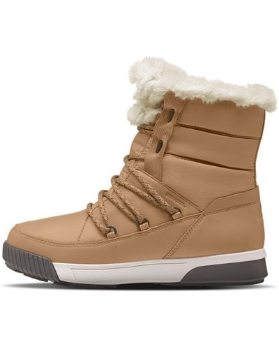 The North Face Sierra Luxe Waterproof Boot With Faux Shearling Trim - Natural