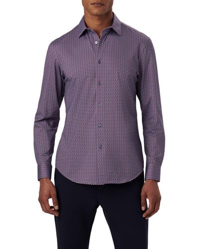 Bugatchi James Ooohcotton® Illusion Print Button-up Shirt - Purple