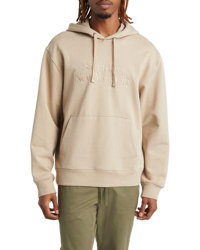 Saturdays NYC Ditch Miller Embroidered Hoodie - Natural