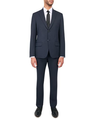 W.r.k. W. R.k Tailored Slim Fit Pinstripe Suit - Blue