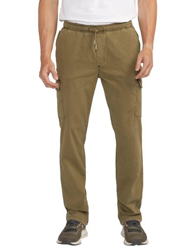 Silver Jeans Co. Pull-on Twill Cargo Pants - Green