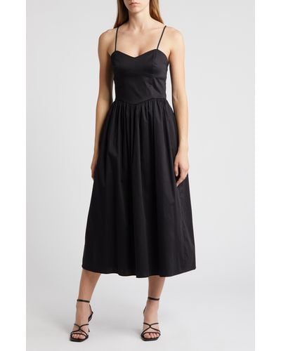 French Connection Florida Fit & Flare Midi Dress - Black
