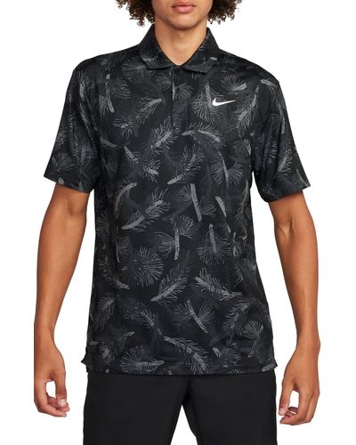 Nike Tour Pines Print Dri-fit Golf Polo - Black