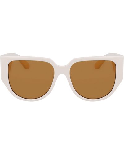 Ferragamo Gancini Tea Cup 58mm Oval Sunglasses - White