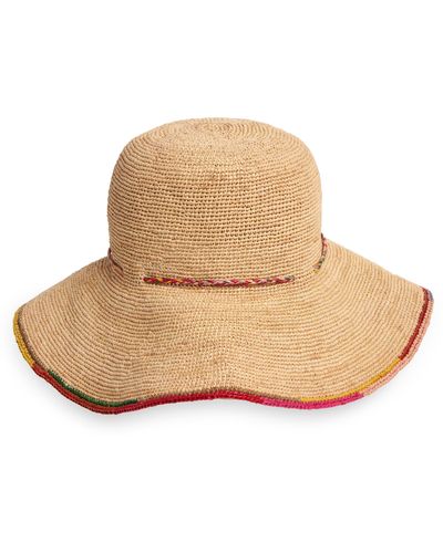 Missoni Braided Trim Crocheted Raffia Sun Hat - Natural