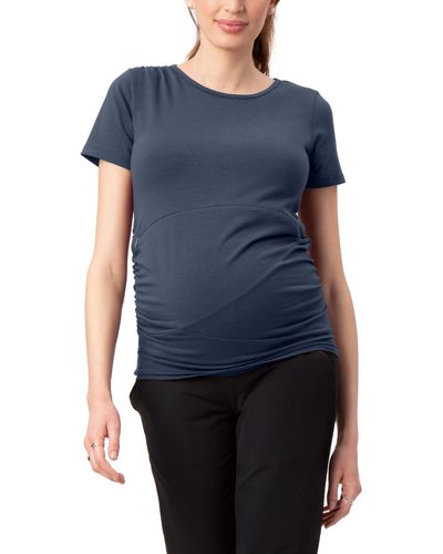 Stowaway Collection Gramercy Maternity/nursing Top - Blue