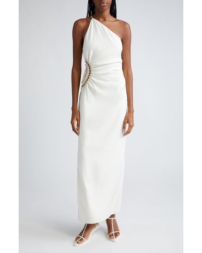 Sir. The Label Atacama One-shoulder Linen Blend Dress - White