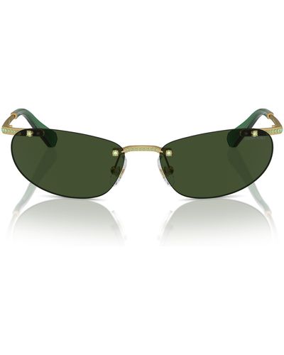 Swarovski 59mm Oval Sunglasses - Green