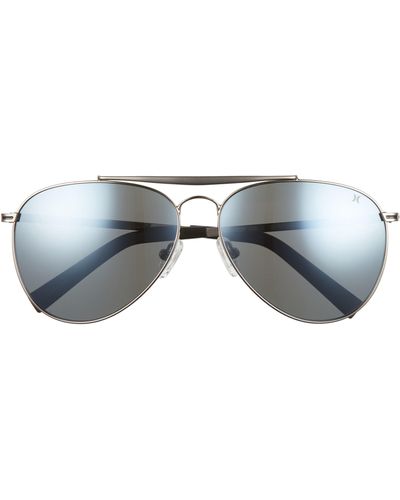 Hurley Shorebreak 60mm Polarized Aviator Sunglasses - Blue
