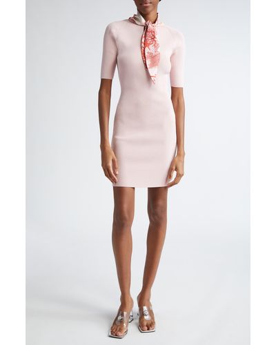Versace Holiday Twilly Cutout Rib Dress - Pink