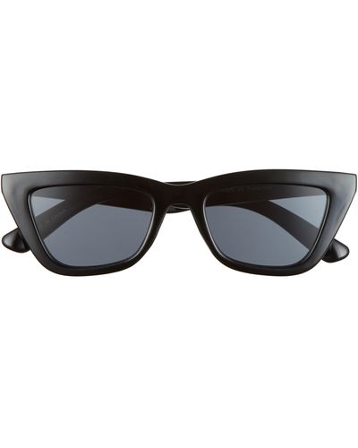BP. Solid Rectangle Cat Eye Sunglasses - Black