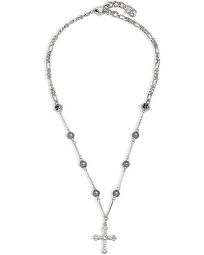 Dolce & Gabbana Rosary Cross Necklace - Blue