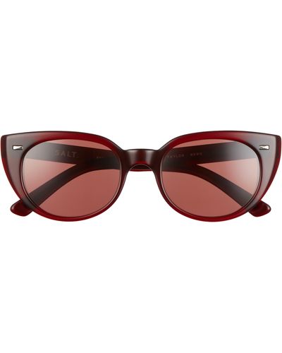 SALT Taylor 52mm Polarized Cat Eye Sunglasses - Red