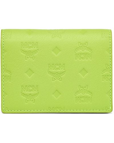 MCM Aren Flap Trifold Mini Wallet - Green