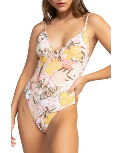 Roxy Playa Paradise One-piece Swimsuit - Natural
