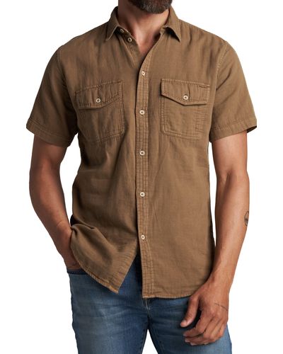 Rowan Leeds Cotton Gauze Short Sleeve Button-up Shirt - Multicolor