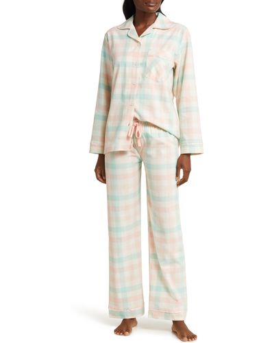 Papinelle Check Cotton Pajamas - Natural