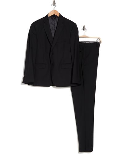 JB Britches Sartorial Classic Fit Stretch Wool Suit - Black