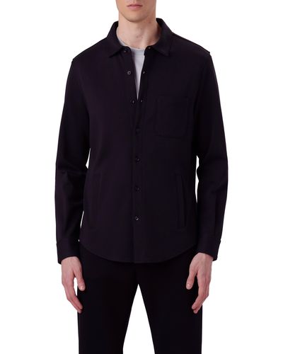 Bugatchi Cotton Shirt Jacket - Blue