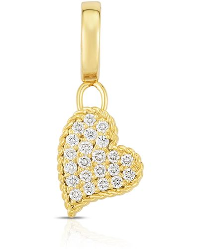 Roberto Coin Diamond Princess Heart Charm - Metallic