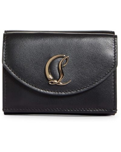 Christian Louboutin Loubi 54 Compact Leather Wallet - Gray