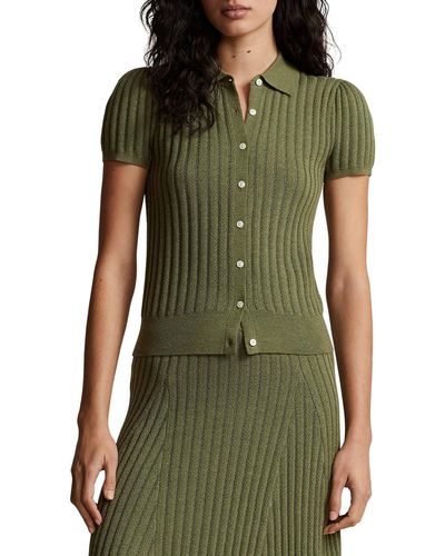 Polo Ralph Lauren Short Sleeve Wool Cardigan - Green
