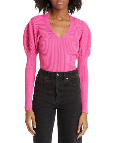 Ted Baker Ivery Rib Juliet Sleeve Sweater - Red