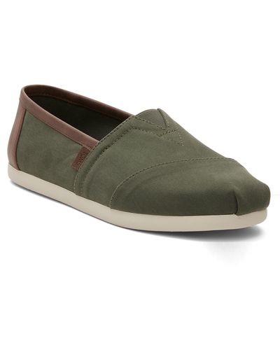 TOMS Alpargata Faux Leather Trim Slip-on Sneaker - Green