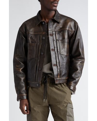 John Elliott Thumper Type Ii Leather Jacket - Black