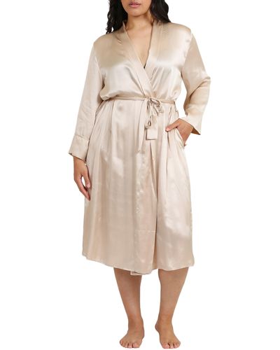 Papinelle Audrey Silk Long Robe - Natural