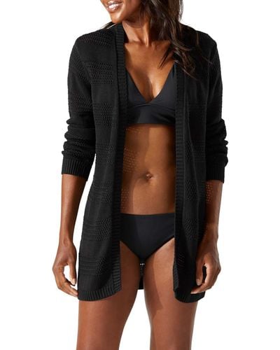Tommy Bahama Beach Linen & Cotton Cover-up Cardigan - Black