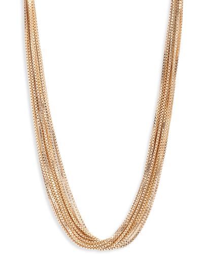 Nordstrom Stacked Box Chain Collar Necklace - White