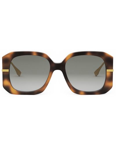 Fendi The Graphy 55mm Geometric Sunglasses - Multicolor