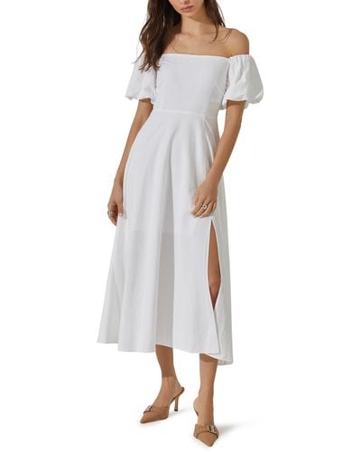 Astr Off The Shoulder A-line Dress - White