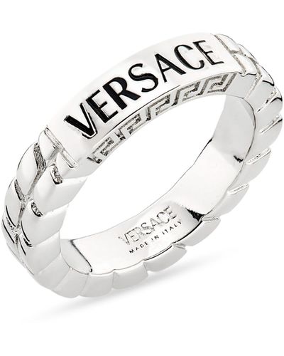 Versace Logo Engraved Ring - White