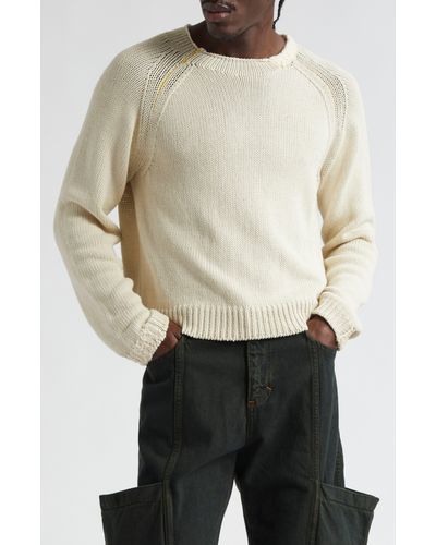 Eckhaus Latta Cinder Raglan Sleeve Sweater - Natural