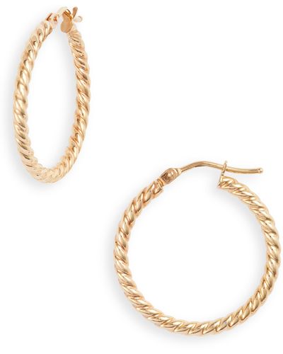 Bony Levy 14k Gold Texture Swirl Hoop Earrings - Metallic