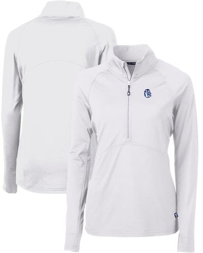 Cutter & Buck Fresno State Bulldogs Adapt Eco Knit Stretch Recycled Half-zip Pullover Top At Nordstrom - Blue