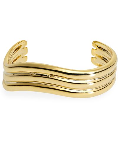 Madewell Ribbed Wavy Cuff Bracelet - Metallic