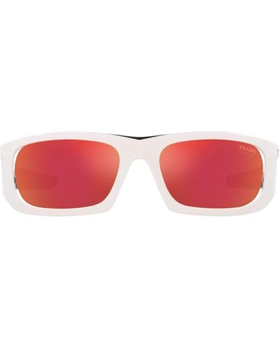 Prada 59mm Gradient Irregular Sunglasses - Red