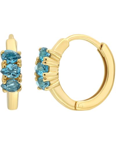 Bony Levy 14k Gold Hoop Earrings - Blue