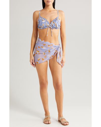 Montce Shell Sheer Mesh Cover-up Sarong - Multicolor