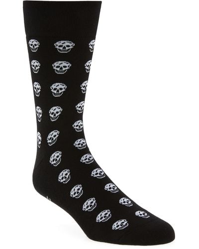 Alexander McQueen Skull Logo Crew Socks - Black