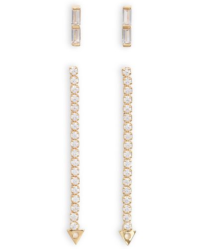 Nordstrom Cubic Zirconia Front/back Earrings - White
