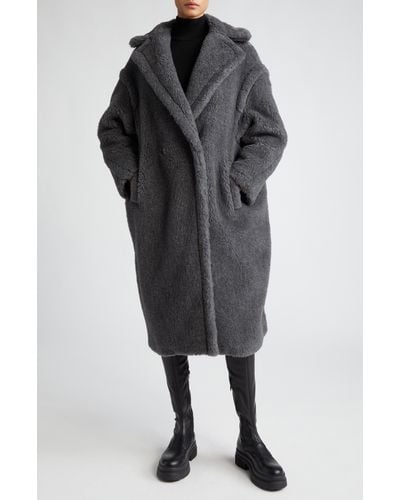 Max Mara Teddy Bear Icon Faux Fur Coat - Gray