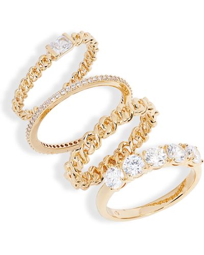 Nadri Zoe Set Of 4 Stacking Rings In Gold At Nordstrom Rack - Metallic