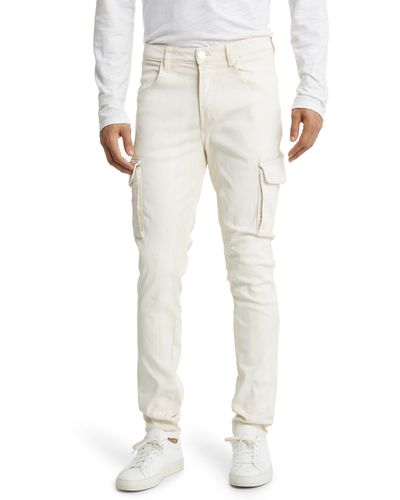 Monfrere Preston Slim Fit Cargo Jeans - White