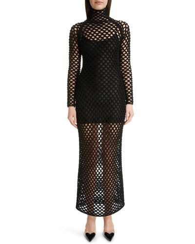 Alaïa Diamond Net Cage Dress - Black