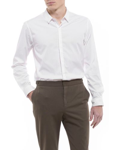 D.RT Main Solid Performance Button-up Shirt - White