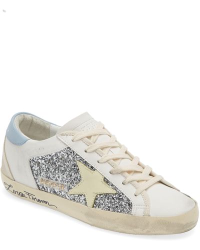 Golden Goose Superstar Bicolor Glitter Low-Top Sneakers